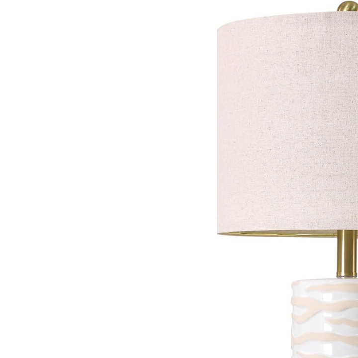 Modern White Ceramic Table Lamp for Living Room, Bedroom, and Nightstands